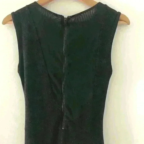 Alice + Olivia Ruched Shimmery Black Dress Size 0 - Picture 8 of 9